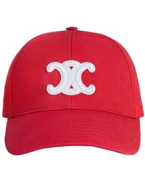 Celine Triomphe Baseball Cap - Red