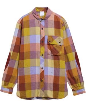 Barbour X Norbit Checked Elbow-Patch Shirt - Orange