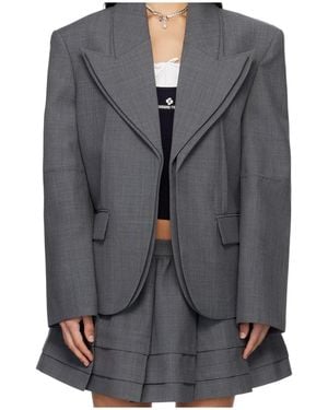 ShuShu/Tong Long-Sleeved Suit Jacket - Gray