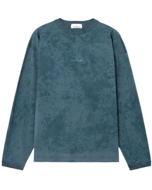 Stone Island Long-Sleeve Graphic T-Shirt - Blue