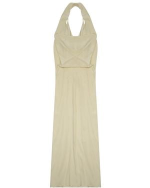 Alysi Draped Halterneck Dress - White