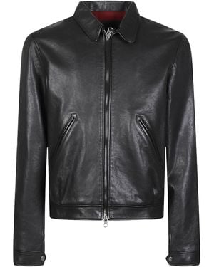 Stewart Long-Sleeve Leather Jacket - Black