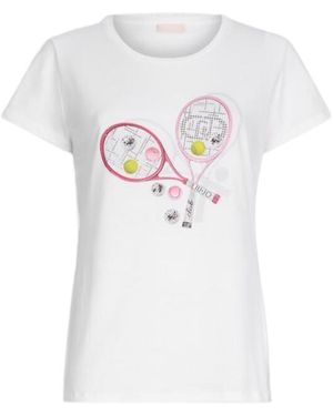 Liu Jo Embellished Graphic Printed T-Shirt - White