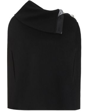 PUCCI Pucci Folded-Edge Ribbed Poncho - Black