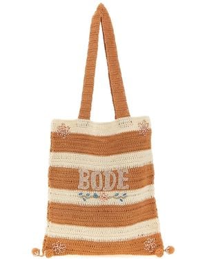 Bode Striped Design Tote Bag - Metallic
