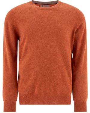 Brunello Cucinelli Crewneck Knitted Jumper - Orange