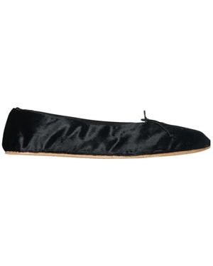 The Row Round-Toed Ballet Flats - Black