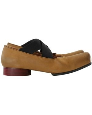 Uma Wang Square-Toe Ballet Flats - Brown