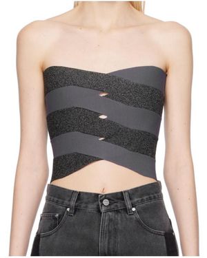 Dion Lee Off Shoulder Top - Grey