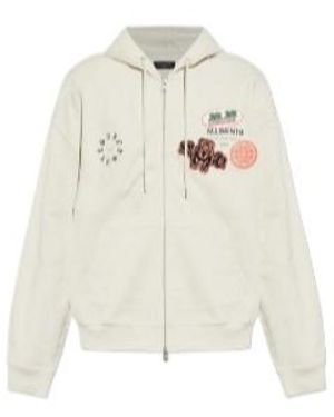 AllSaints Patcher Patch Zip Hoodie - White