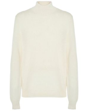 Malo Turtleneck Straight Hem Jumper - White