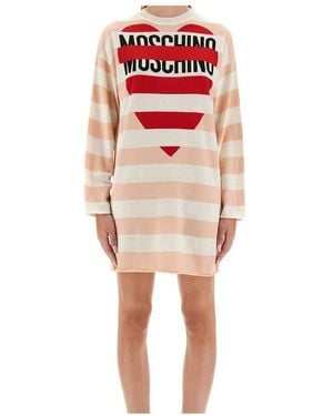 Moschino Jeans Logo Printed Mini Dress - Red