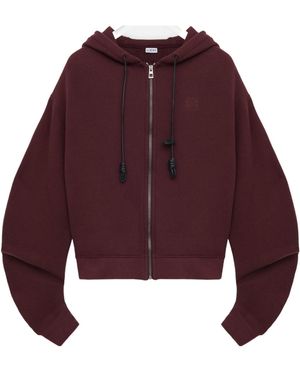 Loewe Zip Hooded Jumper - Red