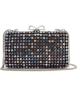 Self-Portrait Chainmail Crystal-Embellished Mini Clutch Bag - Black