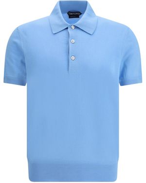 Tom Ford Short Sleeve Polo Shirt - Blue