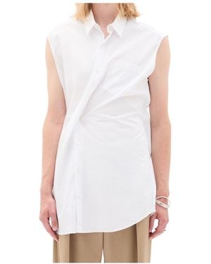 Ann Demeulemeester Dorian Sleeveless High Comfort Long Shirt - White