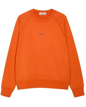 Stone Island Printed Cotton Sweatshirt - Orange