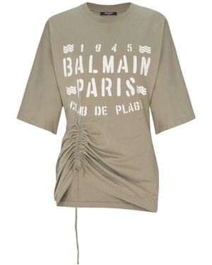 Balmain Club Print T-Shirt - Natural