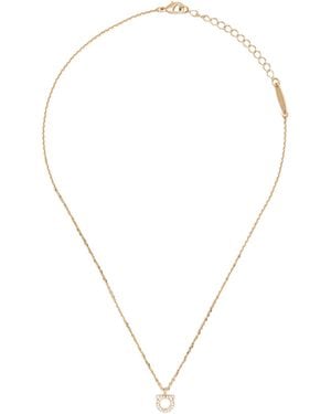 Ferragamo Crystal-Embellished Gancini Necklace - White