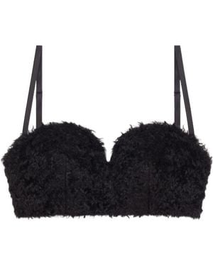 Givenchy Furry Cropped Top - Black