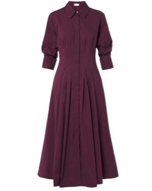 Jonathan Simkhai Jazz Pleated Cotton Poplin Shirt Dress - Purple