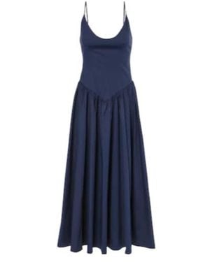 STAUD Dena Cotton Midi Dress - Blue