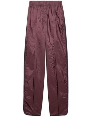 Prada Triangle-Logo Elasticated Waistband Pants - Purple