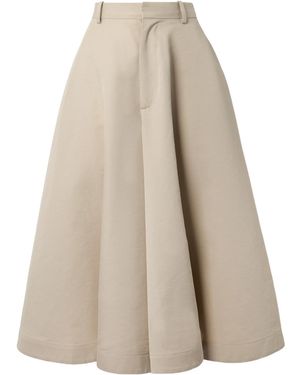 Bottega Veneta A-Line Wide-Leg Culotte - Natural