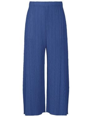 Pleats Please Issey Miyake Wide-Leg Pleated Trousers - Blue