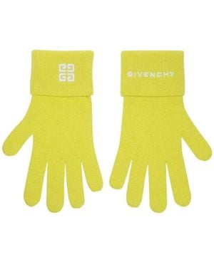 Givenchy Logo Gloves - Yellow