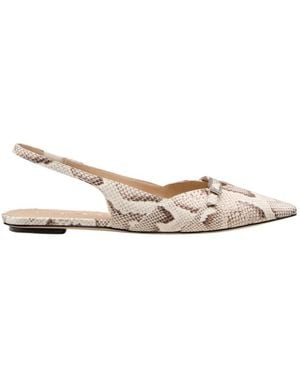 Stuart Weitzman Animal Print Flat Sandals - Natural