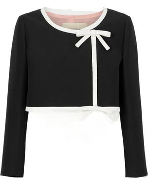 Valentino Blend Crepe Jacket - Black