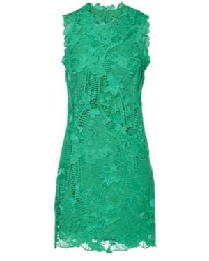 Monique Lhuillier Floral Lace Minidress - Green