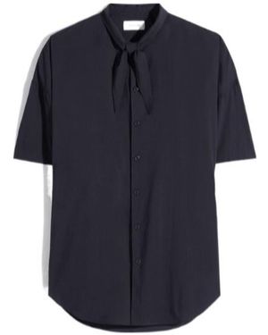 Lemaire Foulard Detailed Short Sleeved Shirt - Blue
