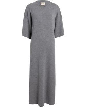 KHAITE Short-Sleeves Midi Dress - Gray