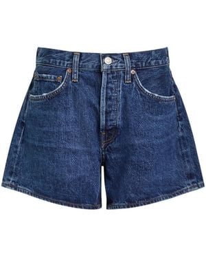 Agolde Parker Distressed Denim Shorts - Blue