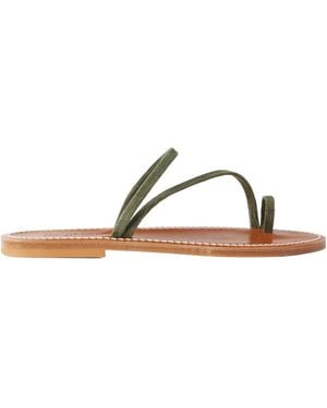 K. Jacques Actium Snake-Effect Leather Sandals - Brown