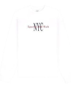 Sporty & Rich Cotton Sweatshirt - White