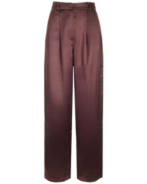 Loulou de Saison Vione Silk-Blend Trousers - Purple