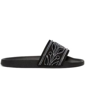 CASABLANCA Embroidered Logo Slide Sandals - Black