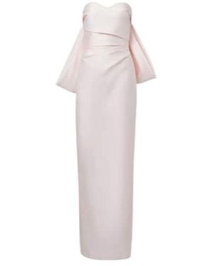 Monique Lhuillier Bow-Detail Satin Gown - White