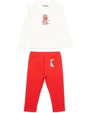 Moschino Teddy Bear Ruffled Tracksuit - Red