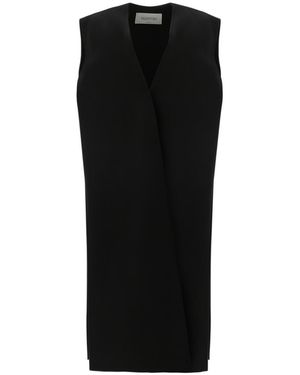 Valentino V-Neck Sleeveless Jacket - Black