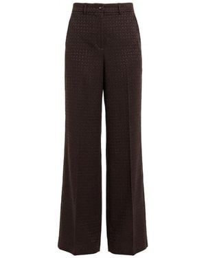 Gucci Jacquard Blend Trousers - Brown