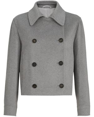 Brunello Cucinelli Double-Breasted Coat - Grey