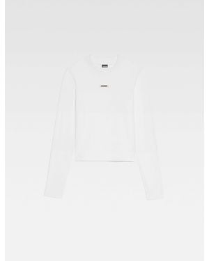 Jacquemus Round Neck Long Sleeve T-Shirt - White