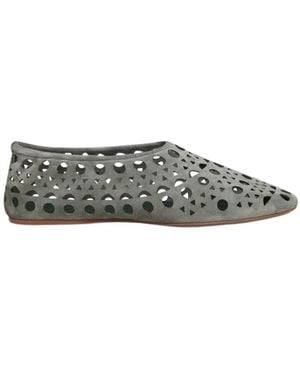 Alaïa Suede Vienne Ballet Flats - Grey
