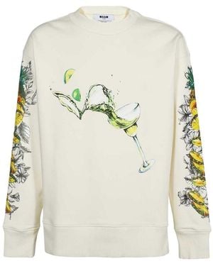 MSGM Club Paradiso Printed Sweatshirt - White