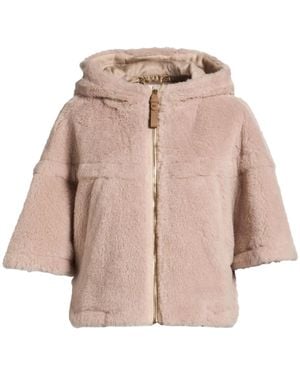 Max Mara Hooded Teddy Coat - Natural