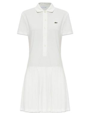Lacoste Pleated-Skirt Polo Mini Dress - White